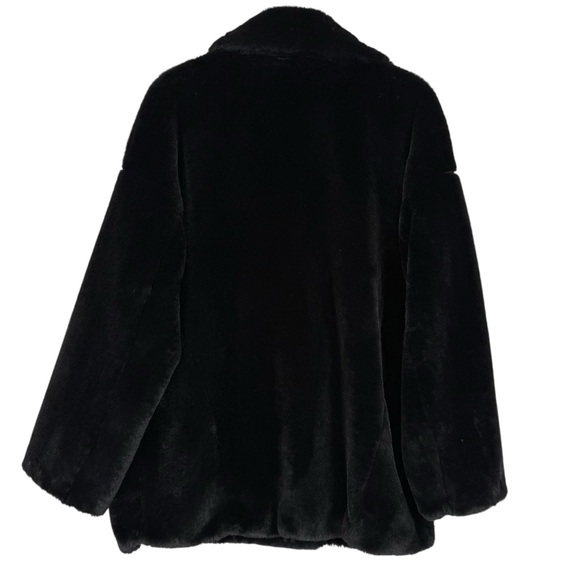 Free People Kate Faux Fur Double Breasted Coat Black Size M - LIKE NEW!! - Picture 8 of 14